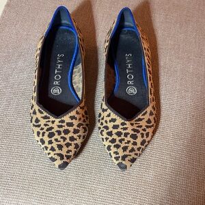 Rothy's Tan and Black Leopard Flats